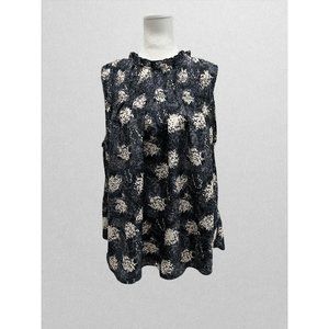 Joie Grey, Black, and Cream Sleeveless Blouse